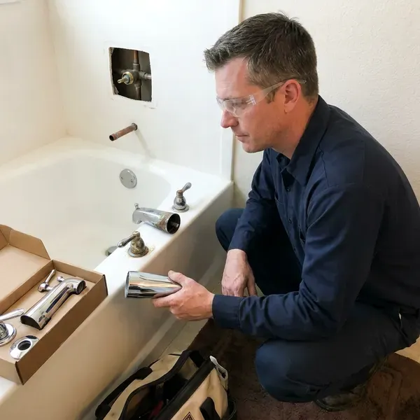 Local bathtub faucet replacement by FVR Plumbing, Lebanon, NH