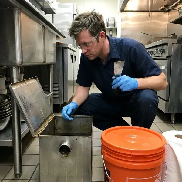 FVR Plumbing technician providing grease trap repair in Manchester, NH