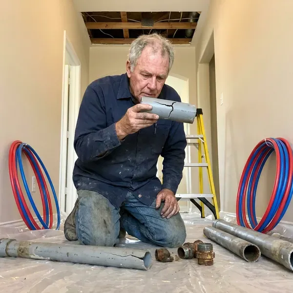 FVR Plumbing technician providing pipe replacement in Manchester, NH