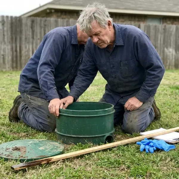 FVR Plumbing technician providing septic tank repair in Manchester, NH