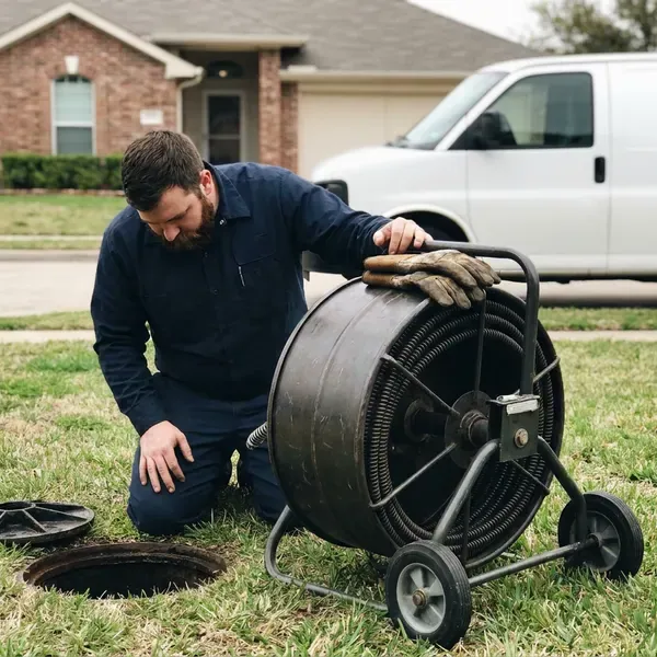 FVR Plumbing technician providing sewer cleaning in Exeter, NH