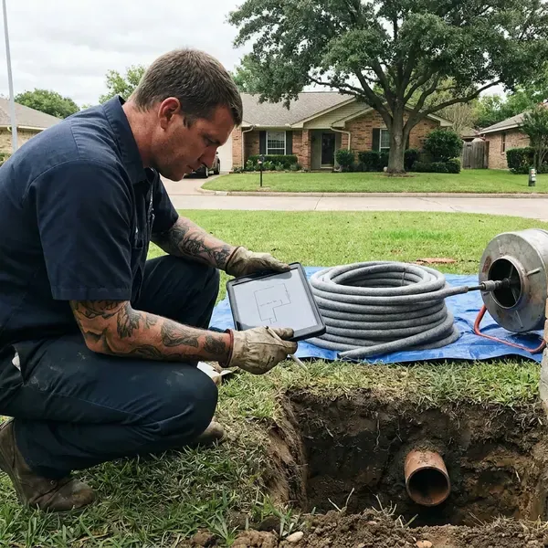 FVR Plumbing technician providing trenchless pipe repair in Manchester, NH